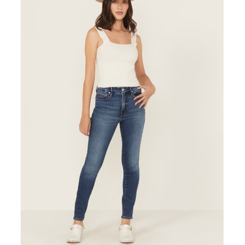 Good American Good Waist Skinny Jeans High Rise Dark Wash Always Fits Size 14-18